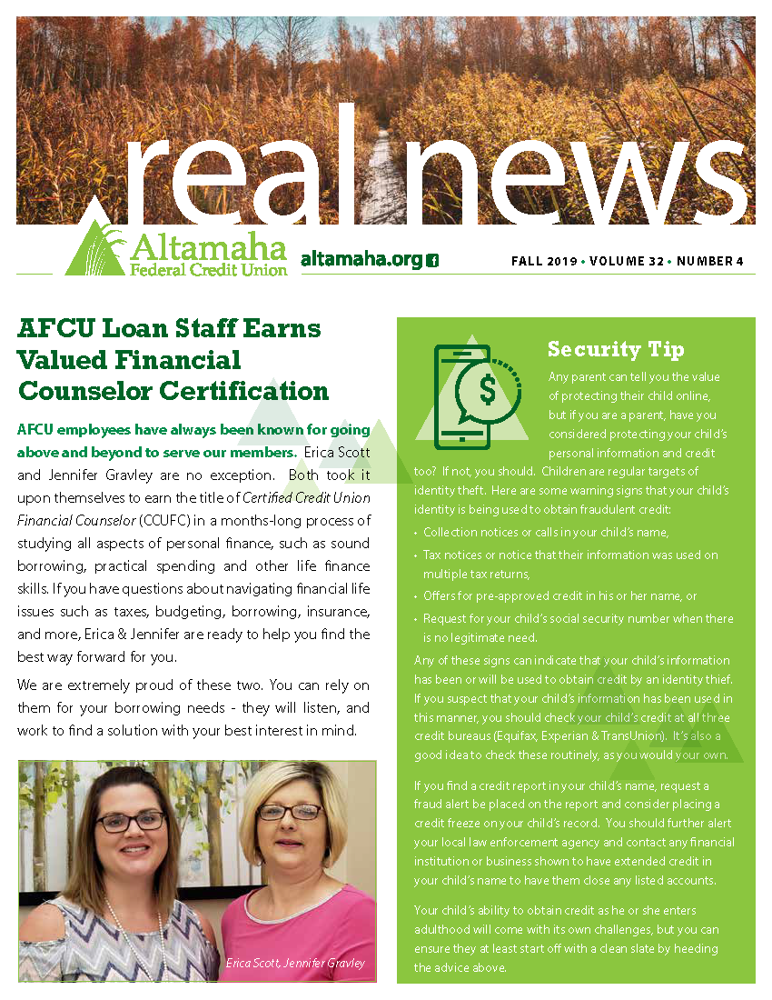 AFCU Newsletter Fall 2019